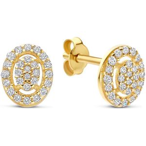 Isabel Bernard - Le Marais Anne - Oorknoppen - 14 Karaat Goud - Zirkonia Stenen