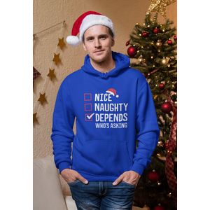 Naughty List - Kersttrui - Kerst Trui Blauw - Grappig Kersttrui - Maat M - Limited Edition