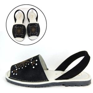 Stravers - Maat 42 Menorquinas Leren Spaanse Sandalen dames Grote Maten