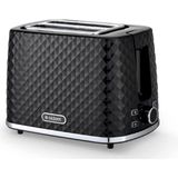 Toaster Broodrooster Retro - Zwart - Model 2023 - Vintage Geroosterd brood Toaster - met Cool Wall, Ontdooi en Opwarmfunctie