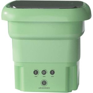 Draagbare wasmachine - kleine reiswasmachine met zachte sterke rotatie - imiteert handschrobben - blauwe straal - afvoerbuis - sokken (groen)