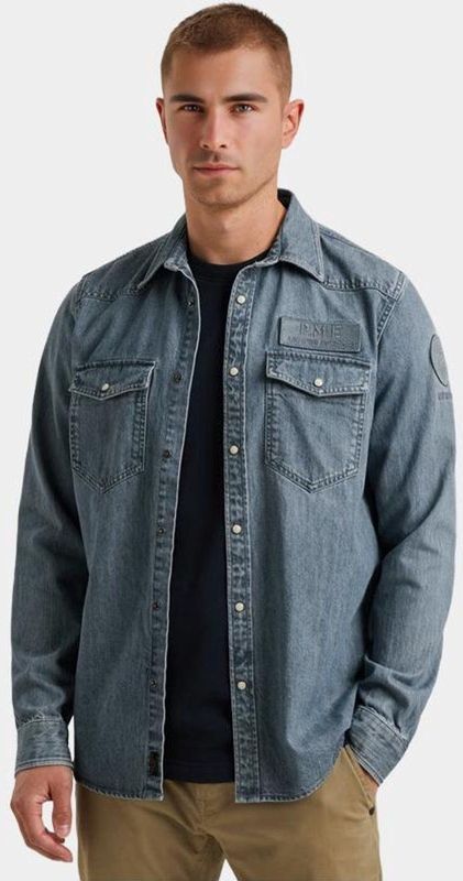 PME Legend Regular casual overhemd blauw