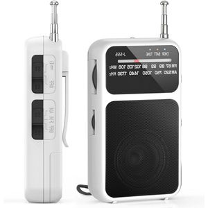 Transistor Radio Op Batterijen - Transister FM AM - Draagbare Mini Noodradio - Radio Voor Rampen - Pocket Radio Speler – Wit