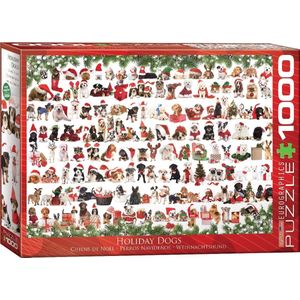 Eurographics puzzel Holiday Dogs - 1000 stukjes