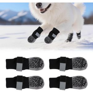 2 Pairs of Non-Slip Dog Socks - Dog Socks Under 5 kg met Verstelbare Dubbelzijdige Pootbescherming - Buiten en Binnen - 4.5 x 12 cm