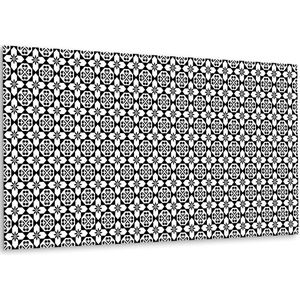 Tulup PVC Wandpaneel - Spaans Patroon Vinyl Wandpaneel - 100 cm x 50 cm - Zwart en wit Wandbekleding Vinyl - 1 stuk - PVC Muurpaneel - Mozaïek Muurpaneel - Wandpaneel PVC - Plaktegels Keuken en Badkamer