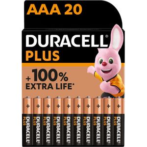 Duracell Plus AAA-alkalinebatterijen - 20 stuks