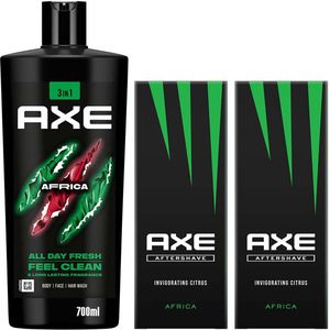 Axe Africa 3-delig Voordeelpakket A (1x Douchegel en 2x Aftershave)