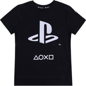 Zwart t-shirt met zilveren PlayStation-print