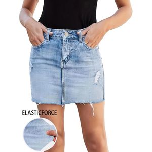 Livano Spijkerrok - Rok - Jeansrok Dames - Denim - Spijkerjurk - XL