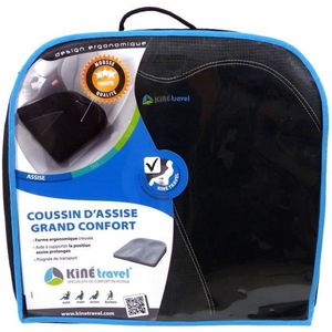 Hoogcomfortabel schuimzitkussen - KINE TRAVEL - 41,5 x 40 x 9,2 cm - ontwikkeld en getest door een fysiotherapeut gespecialiseerd in rugpijn