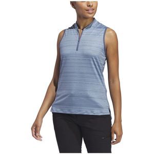 Adidas Ultimate365 Stripe Mouwloze Poloshirt Voor Dames Blauw S Vrouw