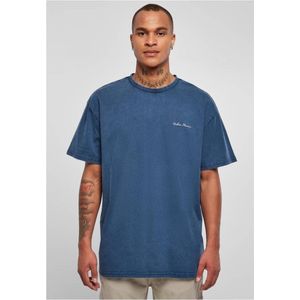 Urban Classics - Oversized Small Embroidery Heren T-shirt - 5XL - Blauw