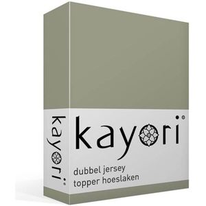 Kayori Saiko dubbel jersey topper hoeslaken - Eenpersoons - Olijfgroen