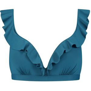 Petrol ruffle bikinitop