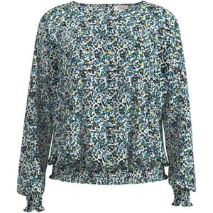 s.Oliver Blouse  azuur / lichtgroen / zwart / wit