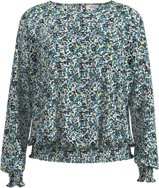 s.Oliver Blouse  azuur / lichtgroen / zwart / wit