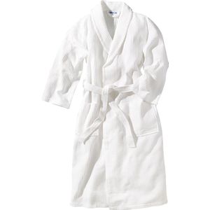 BECO badjas, waffelpique, wit, maat XXL