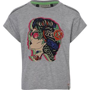 LOOXS 10sixteen 2313-5495-270 Meisjes T-Shirt - Maat 128 - Grijs van 50% Cotton 50% Modal