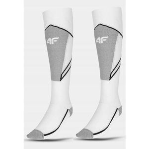 4F Dames Ski Sokken Thermolite Maat 35-38 Wit/Grijs/Zwart