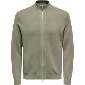 Onscooper - Gebreid Vest - Hoge Hals - Lange Mouwen - Ritssluiting - Regular Fit