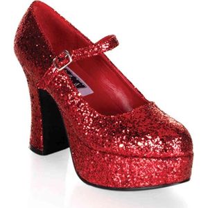 Pleaser Shoes - Glitter Schoenen Rood Vrouw - Rood - Maat 36-37 - Carnavalskleding - Verkleedkleding