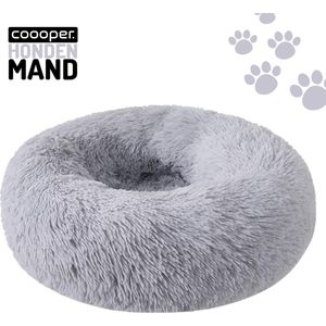 Coooper Donut Hondenmand- Fluffy Hondenmand - 100 cm - XXL – Licht grijs – Wasbaar – Pluche
