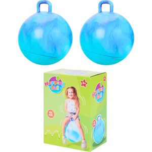 Skippybal Blauw - 2 Stuks - 45 cm - Vanaf 3 jaar - Buiten Speelgoed Jongens Meisjes - Buiten Speelgoed - Buitenspeelgoed Tuin - Springbal - Stuiterbal - Kinderspeelgoed - Sport & Spel