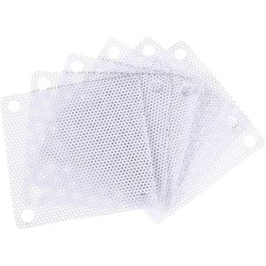 6 stuks stoffilters voor computerbehuizing, 50 x 50 mm PVC, wit, ventilatorstofbeschermingsrooster luidspreker