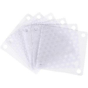 6 stuks stoffilters voor computerbehuizing, 50 x 50 mm PVC, wit, ventilatorstofbeschermingsrooster luidspreker