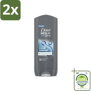Dove Douchegel Men+ Care Clean Comfort 400 ml - Voordeelverpakking - 2 stuks - Douchegel - Dove