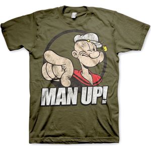 Popeye Man Up! T-Shirt Olive-XL