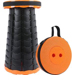 Opvouwbare kruk - kruk opvouwbaar - Inklapbare Kruk - klapstoel - Draagbaar - Instelbare Hoogte - Kruk - Opstapkrukje - Camping Kruk - Foldable stool - Tot 45cm - Oranje