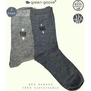 green-goose® 2 paar Bamboe Sokken | Zwart | Unisex | Anti zweet | 39-42 | 100% Ecologisch | Anti transpirant