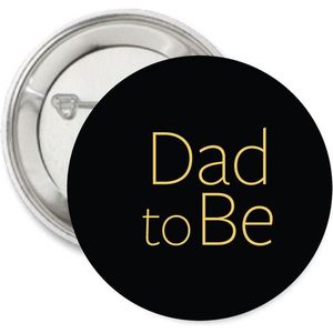 Button Dad to Be zwart met goud - baby - zwanger - babyshower - dad - button - genderreveal
