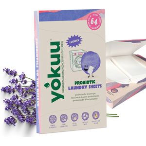 YOKUU Probiotische Wasstrips - 128 Wasbeurten - Levendel Geur - Reis Wasmiddel - Ultra Geconcentreerd en Voorgedoseerd - Ecologisch Wasproduct