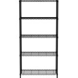 Hendi Opbergrek Metaal - Opbergrek Keuken - Stellingkast Metaal - 5 Schappen - Zwart - 91x45,5x(H)183cm