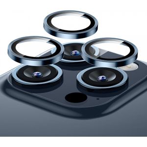 2-PACK | iPhone 15 PRO Camera Lens Protector | (Kleur Zilver) | Duurzaam Gehard Glas, Krasbestendig, Ultra-helder Camera Shield