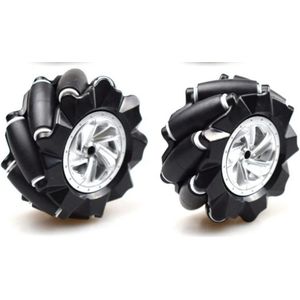 OTRONIC® Mecanum Wiel /Omnidirectioneel Wiel - 80MM-A Zwart - set van 2 wielen (1xL + 1xR)