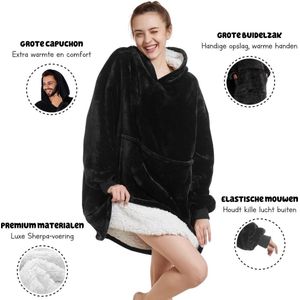 Hoodiedeken, Sherpa Extra Grote Fleecehoodie, / ochtendjas, Comfort Badjas voor dames en heren, wollig, Winter deken - Fleece dekentje - Hoodie Blanket