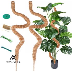 Nevolis 2 Pack 120cm 47inch Bendable Moss Stick for Monstera Cheese Plant Supports Handmade for Indoor Pot Climbing Plants with Twist Ties Plant Tape .