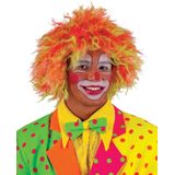 Neon fel gekleurde clownspruik verkleed accessoire volwassenen