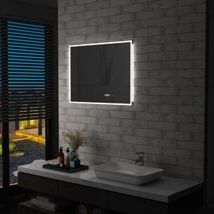 Medina Badkamerspiegel LED met aanraaksensor en tijdweergave 80x60 cm