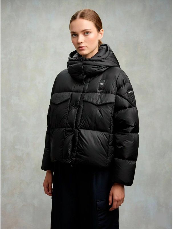 Blauer - Laval - Gewatteerd Donsjack - Zwart - Glimmende Stof