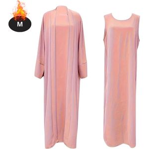 Nivard Islamitische Kleding - Djellaba Dames - Moslim Kleding - Arabisch Dames Kaftan - Alhamdulillah - Roze M