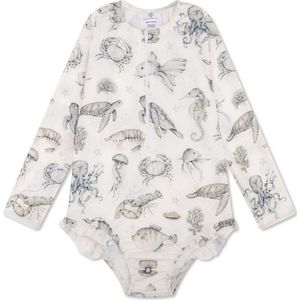 Swim essentials UV badpak met lange mouwen Sea life maat 110-116 valt klein