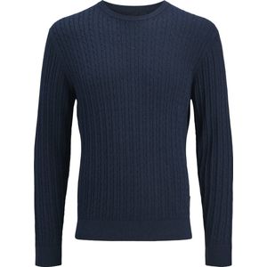 Jack & Jones - JJEEMIL KNIT CABLE CREW NECK - Gebreide Trui - Navy Blazer
