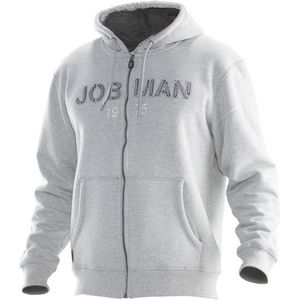 Jobman 5154 Vintage Hoodie Lined 65515438 - Lichtgrijs/Donkergrijs - L