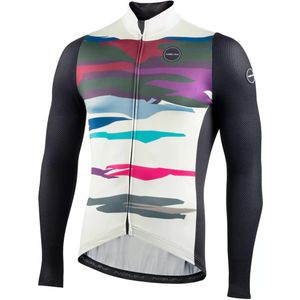 Nalini - Heren - Fietsshirt - Lange mouwen - Wielrenshirt - Najaar - Winter - WARM FIT MESH JERSEY - FOG/MULTICOLOR - M