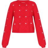 myMo - Gebreide Trui - Ajourmotief - Ronde Hals - Bisschopsmouwen